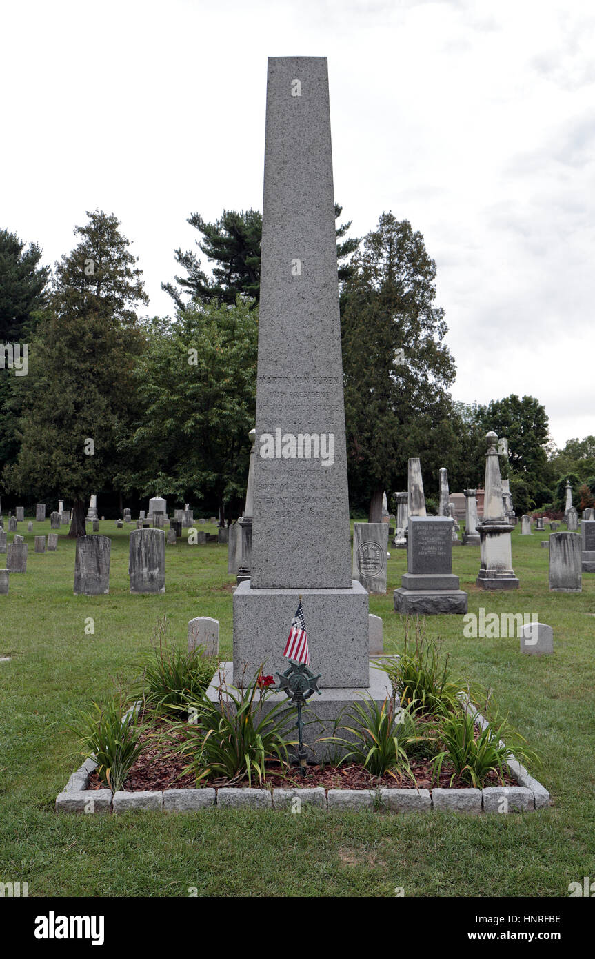 Die Grabstätte von Martin Van Buren, 8. Präsident von den Vereinigten Staaten, Kinderhook Friedhof, Kinderhook, New York, Vereinigte Staaten. Stockfoto