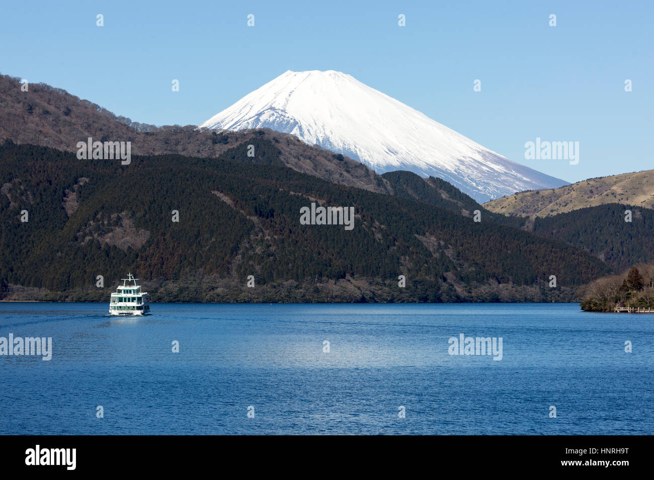 Japan. Mount Fuji gesehen von See Ashi, Motohakone, Hakone Stockfoto