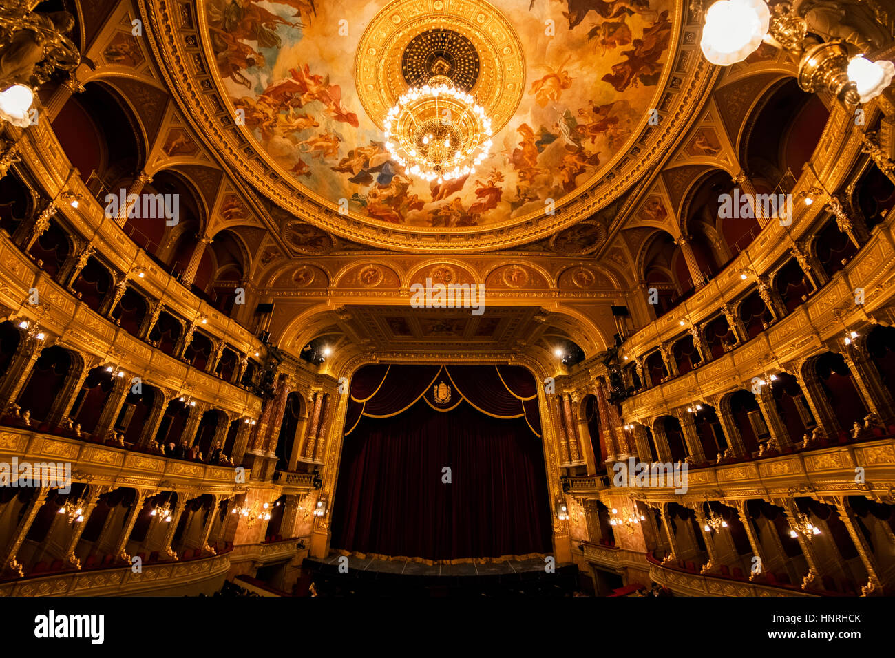 Stock Foto - Innenraum des Royal Opera House in Budapest Stockfoto