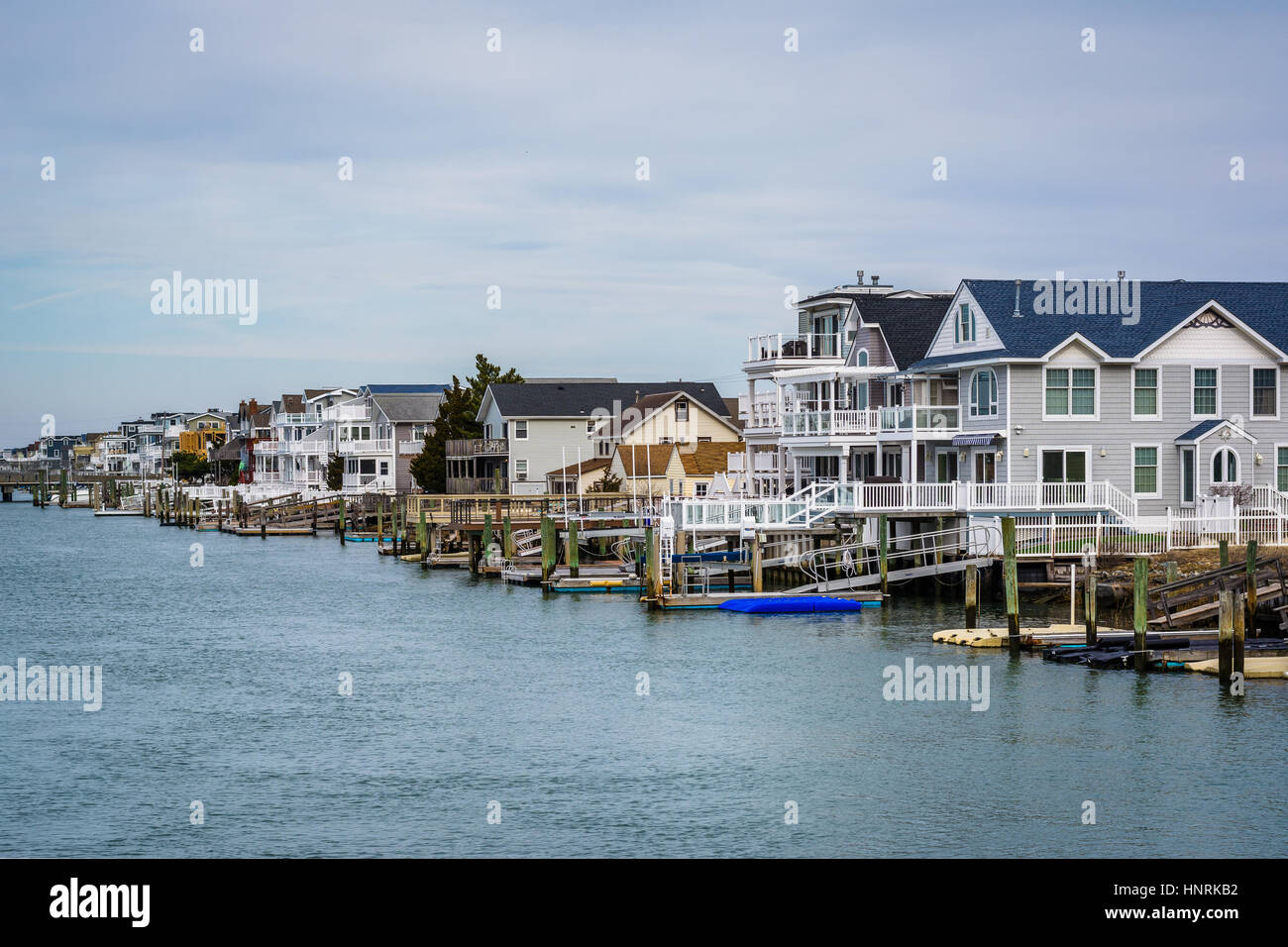 Ufergegendhäuser in Avalon, New Jersey. Stockfoto