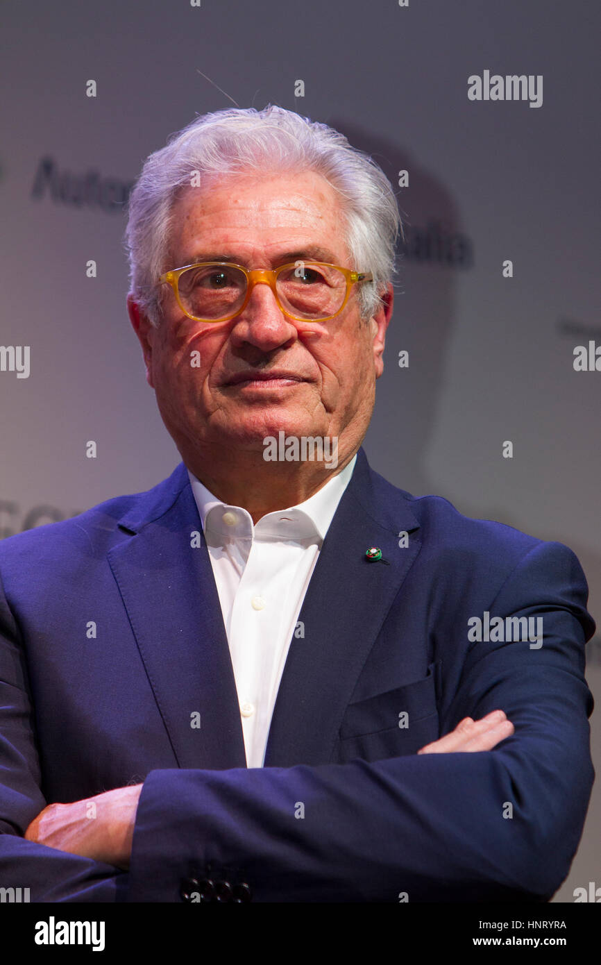 Turin, Italien, 15. Februar 2017. Italienischer Automobildesigner Giorgetto Giugiaro Karriere ausgezeichnet bei Turin Automobil Museum Credit: Marco Destefanis/Alamy Live News Stockfoto