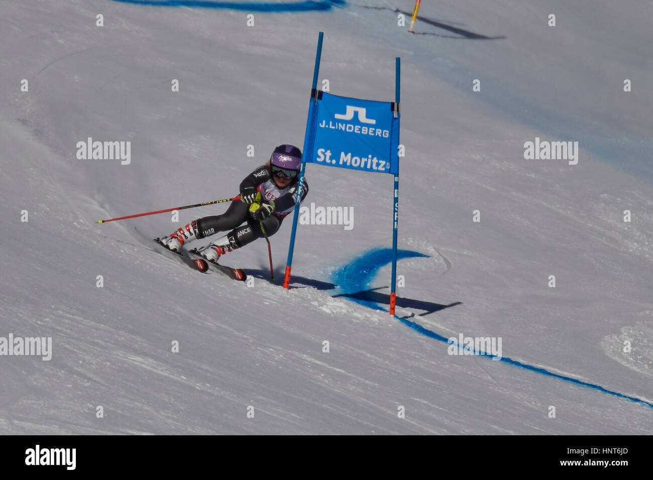 St. Moritz, Schweiz, 16. Februar 2017. Tessa Worley während die Damen Riesenslalom bei der FIS Alpinen Ski-WM 2017 in St. Moritz. Bildnachweis: Rolf Simeon/Alamy Live-Nachrichten Stockfoto