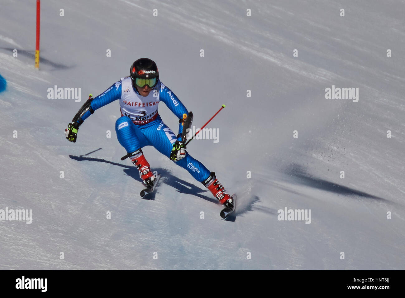 St. Moritz, Schweiz, 16. Februar 2017. Sofia Goggia während die Damen Riesenslalom bei der FIS Alpinen Ski-WM 2017 in St. Moritz. Bildnachweis: Rolf Simeon/Alamy Live-Nachrichten Stockfoto