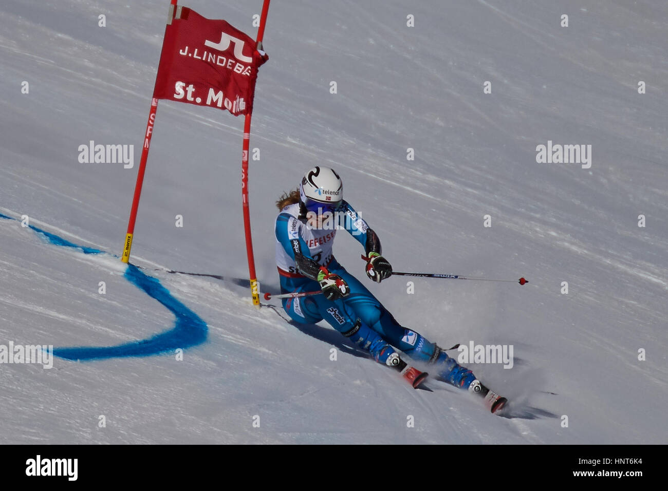 St. Moritz, Schweiz, 16. Februar 2017. Nina Loeseth während die Damen Riesenslalom bei der FIS Alpinen Ski-WM 2017 in St. Moritz. Bildnachweis: Rolf Simeon/Alamy Live-Nachrichten Stockfoto