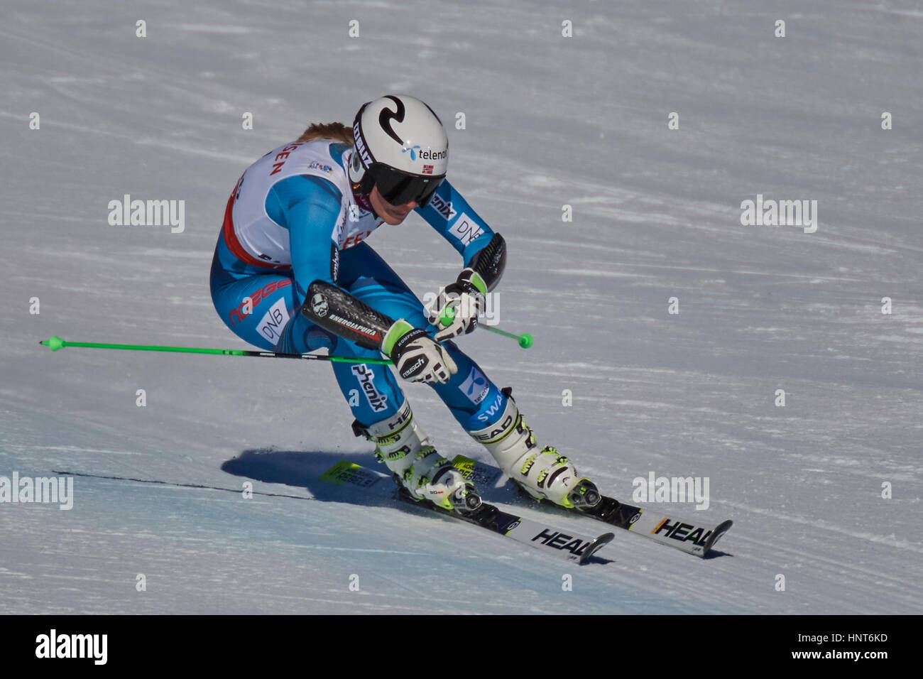 St. Moritz, Schweiz, 16. Februar 2017. Ragnhild Mowinckel während die Damen Riesenslalom bei der FIS Alpinen Ski-WM 2017 in St. Moritz. Bildnachweis: Rolf Simeon/Alamy Live-Nachrichten Stockfoto