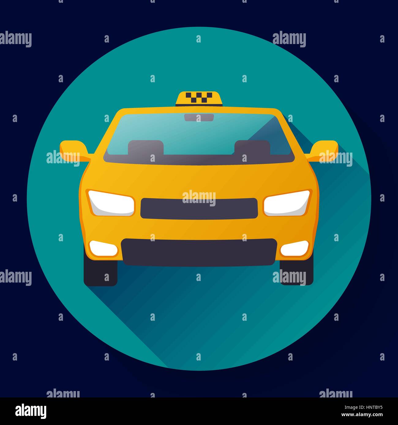 Flache Taxi Auto Cartoon Ikone-Vektor-illustration Stock Vektor