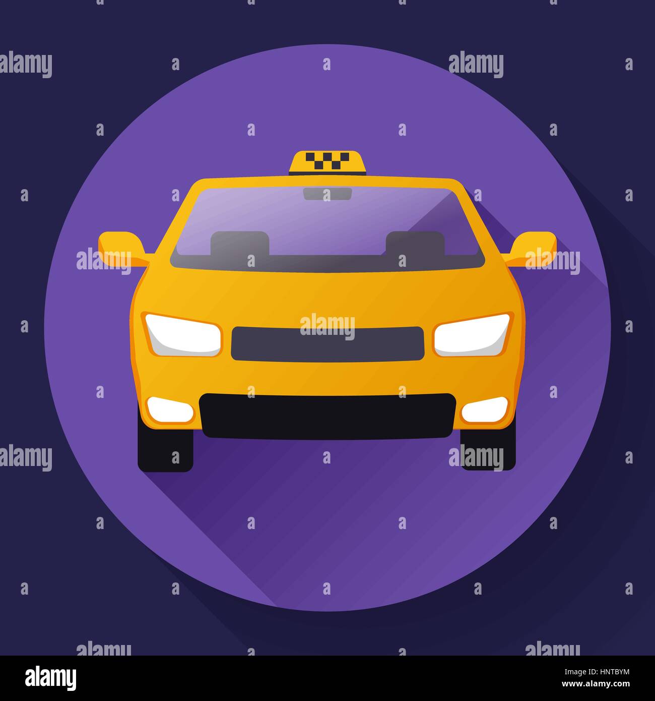 Flache Taxi Auto Cartoon Ikone-Vektor-illustration Stock Vektor