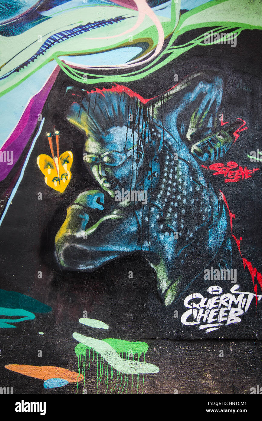 Bunte Graffiti-Kunst Stockfoto