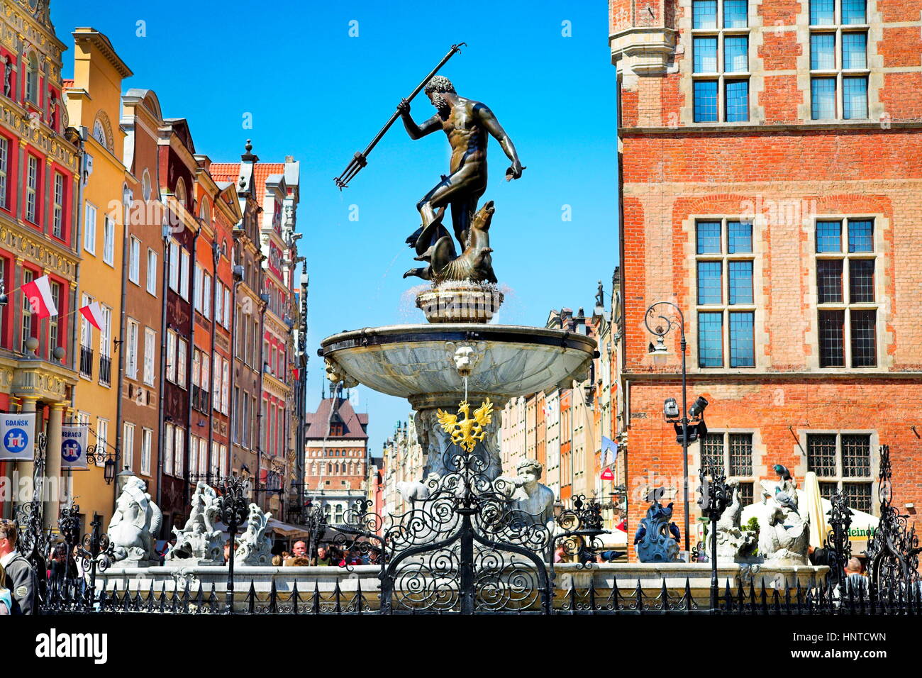 Neptun-Brunnen, Altstadt von Danzig, Polen, Europa Stockfoto