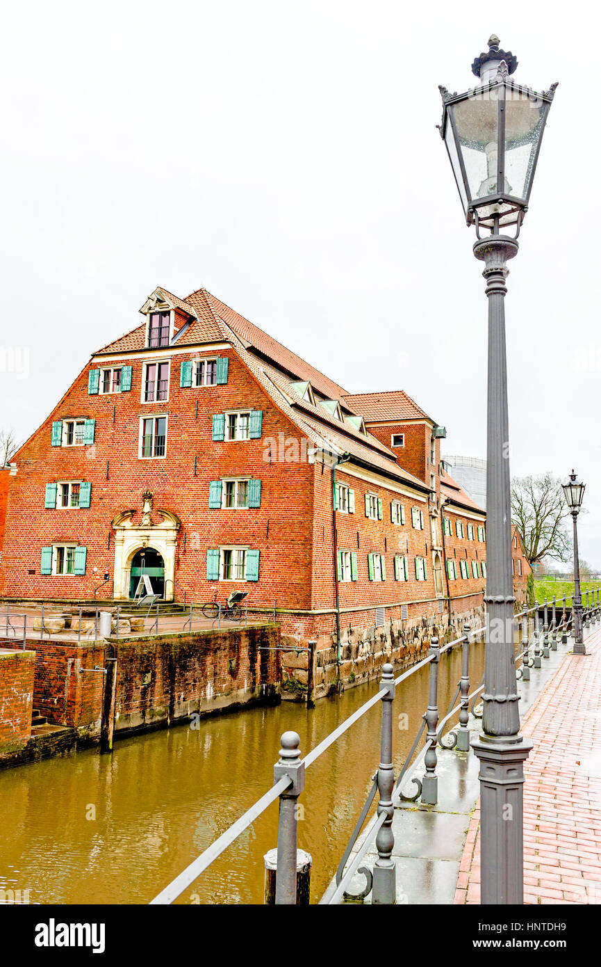 Bin alten Hafen von Stade, Niedersachsen; alten Hafen von Stade, Niedersachsen Stockfoto