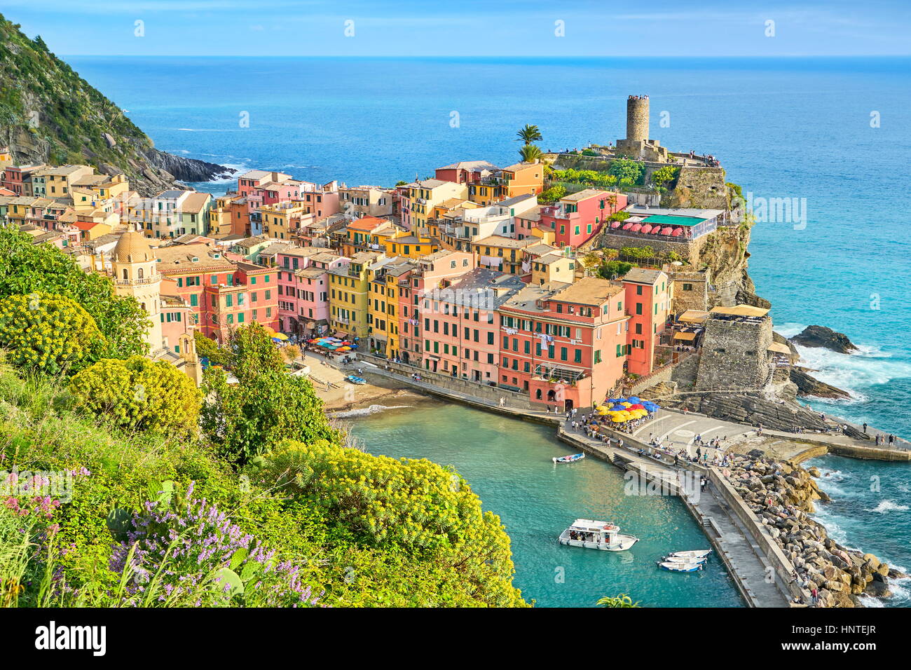 Vernazza, Cinque Terre, Ligurien, Italien Stockfoto