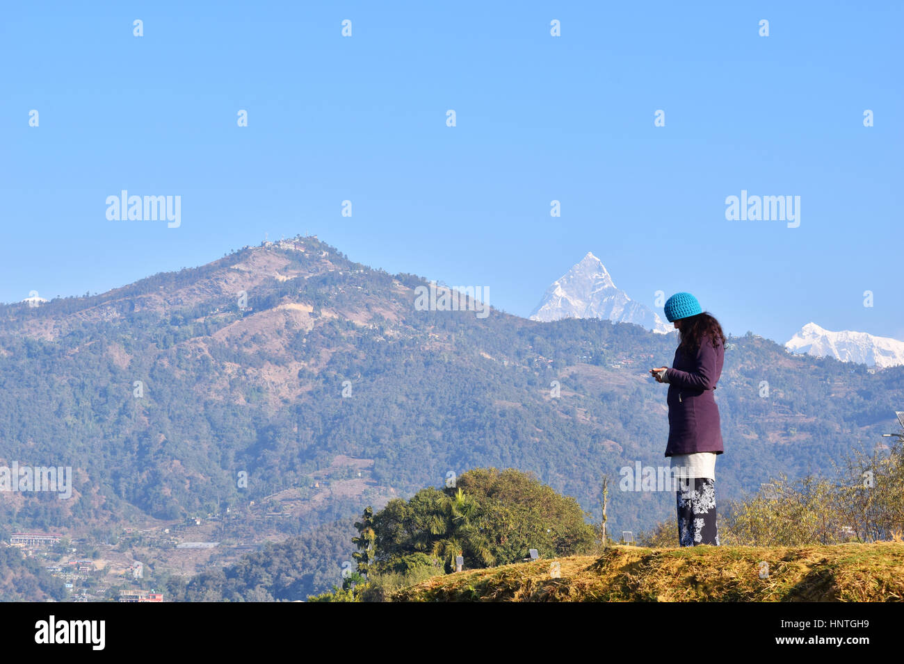 Ganesh Berg, Pokhara, Nepal Stockfoto