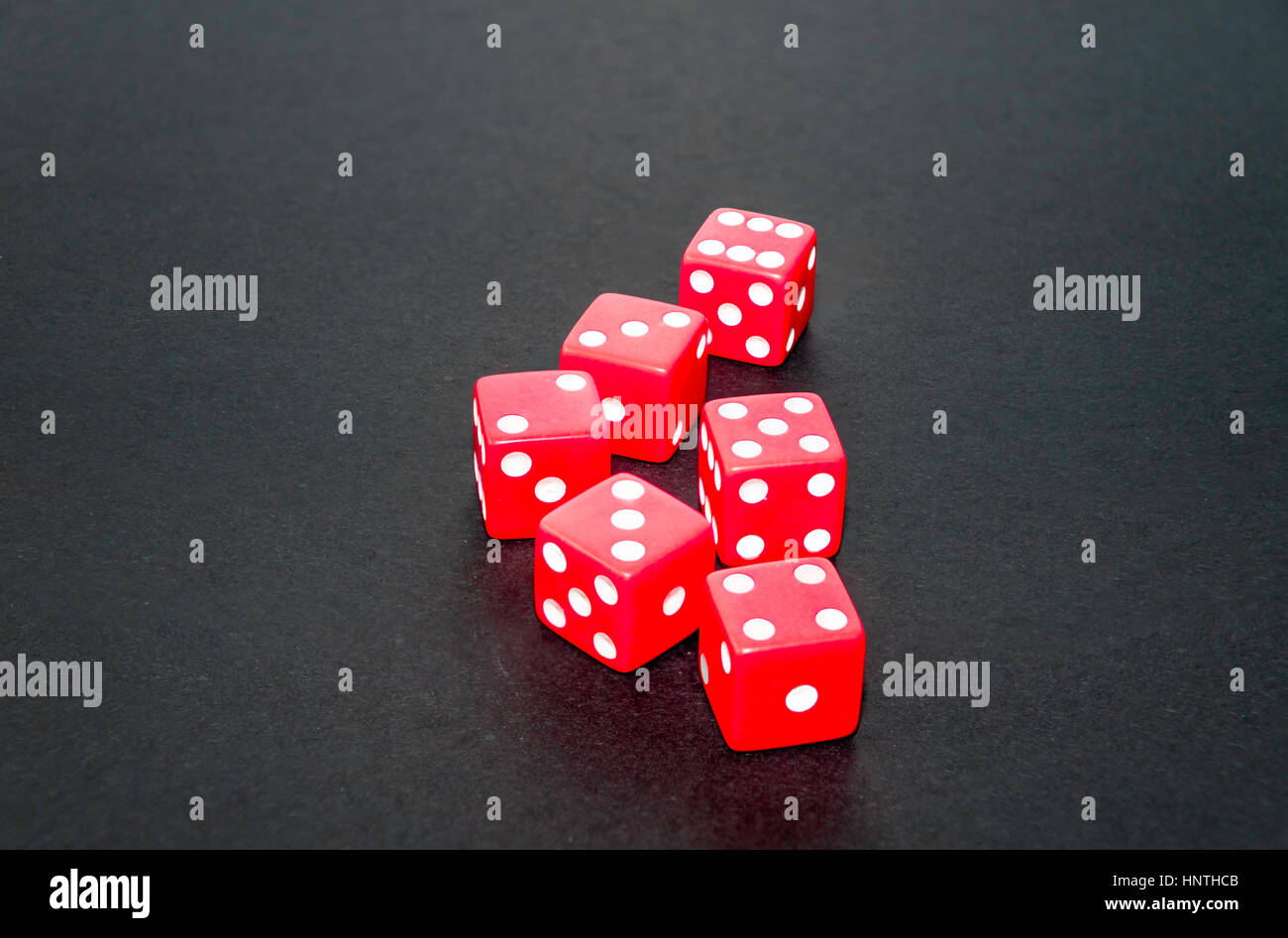 Farkle oder Zilch spielte ein Würfelspiel mit 5 oder 6 Würfel Stockfoto