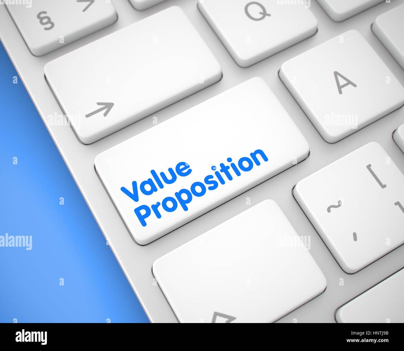 Value Proposition - Nachricht auf die weiße Tastatur Tastatur. 3D. Stockfoto