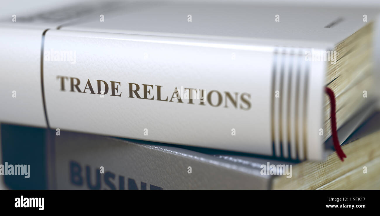 Trade-Relations-Konzept auf Buchtitel. 3D. Stockfoto