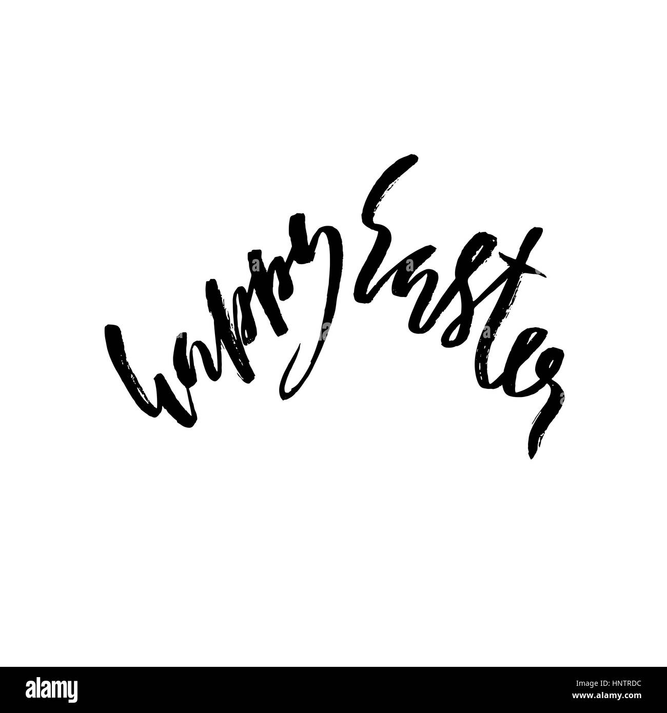 Happy Easter Schriftzug für Grußkarte. Vektor hand gezeichnete Abbildung. Grunge-Inschrift. Handgeschriebene Entwurf Stock Vektor
