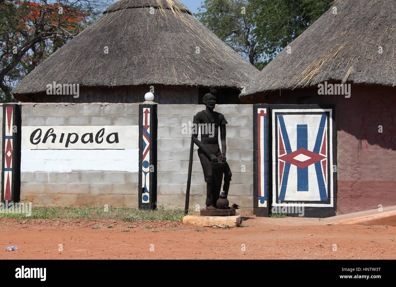 Chipala Restaurant und Kulturerlebnis an den Victoria Fällen in Simbabwe Stockfoto