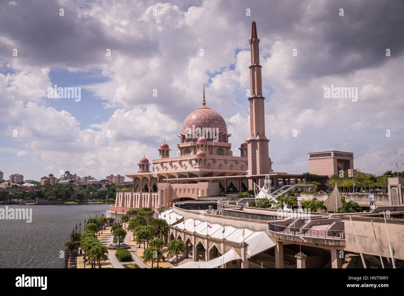 Rosa-Moschee in Putrajaya, Malaysia Stockfoto
