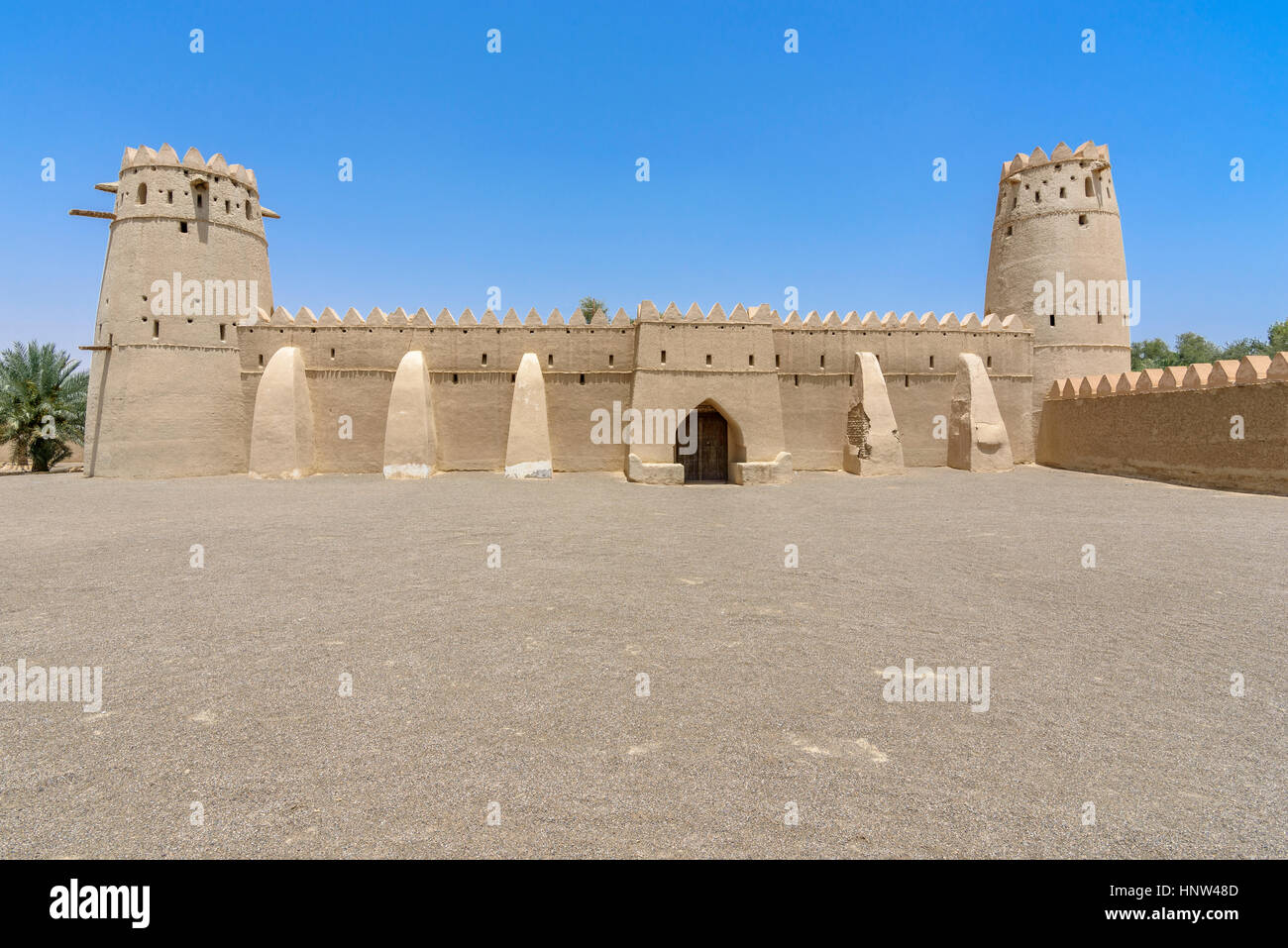 Al Jahili Fort, Al Ain, Vereinigte Arabische Emirate.  Wohnhaus der Herrscherfamilie Al Nahyan des Emirats Abu Dhabi Stockfoto