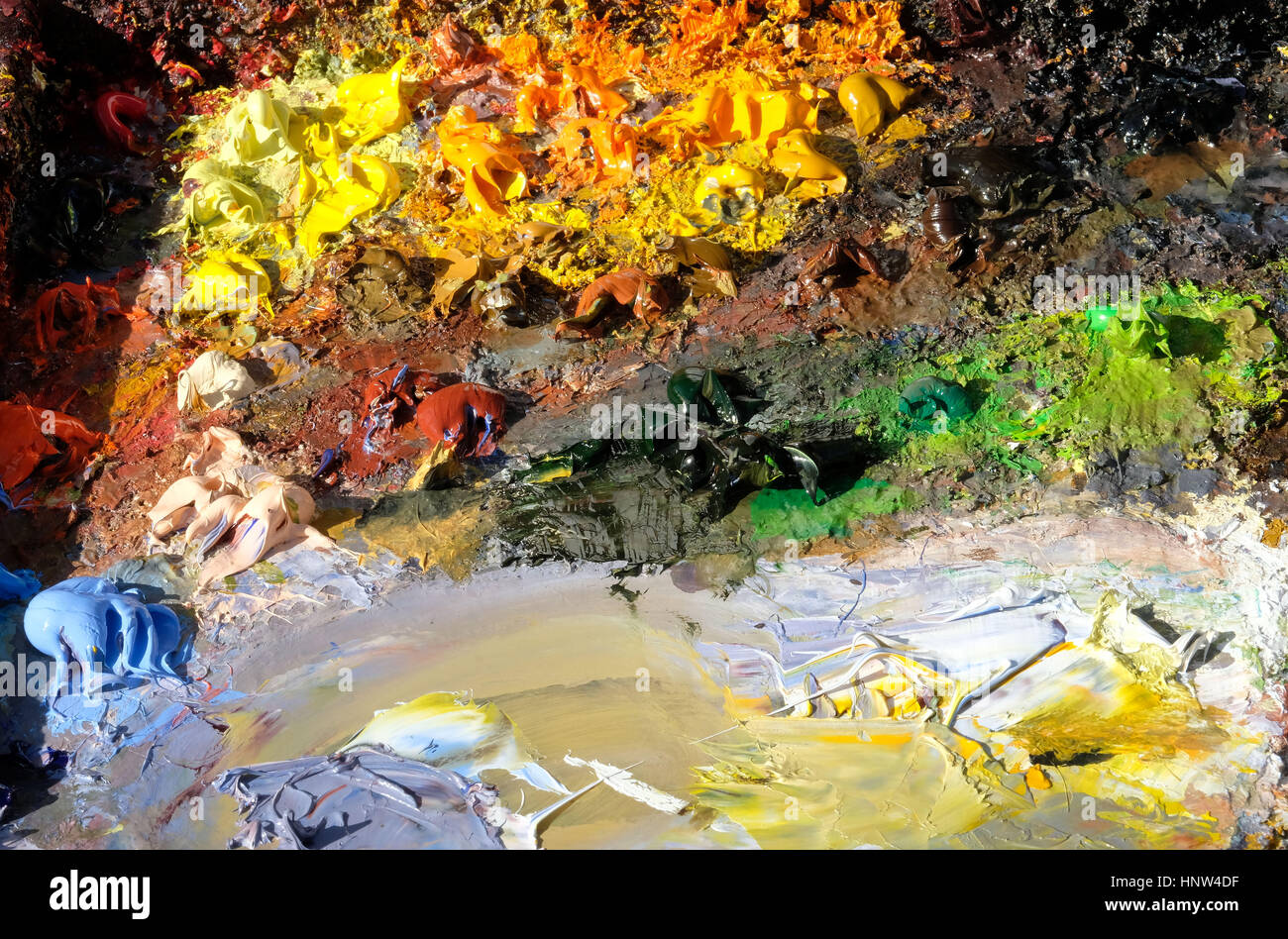 Ein Künstler Farbpalette in der Place du Tertre, Montmartre, Paris, Frankreich, Europa Stockfoto