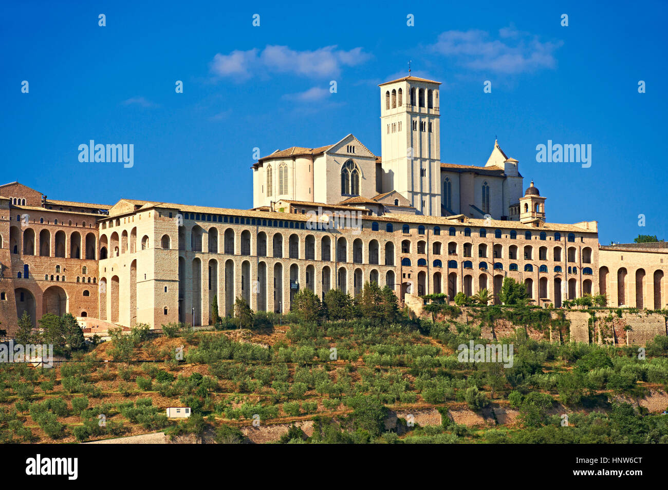 Basilika St. Francis von Assisi, (Basilica Papale di San Francesco) Assisi, Italien Stockfoto