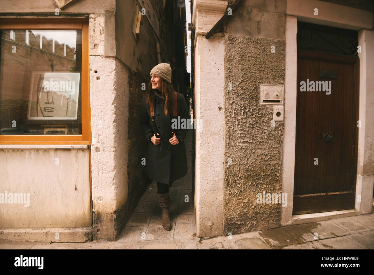 Frau sightseeing, Venedig, Italien Stockfoto
