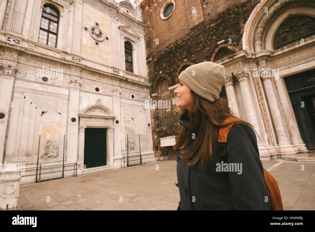 Frau sightseeing, Venedig, Italien Stockfoto