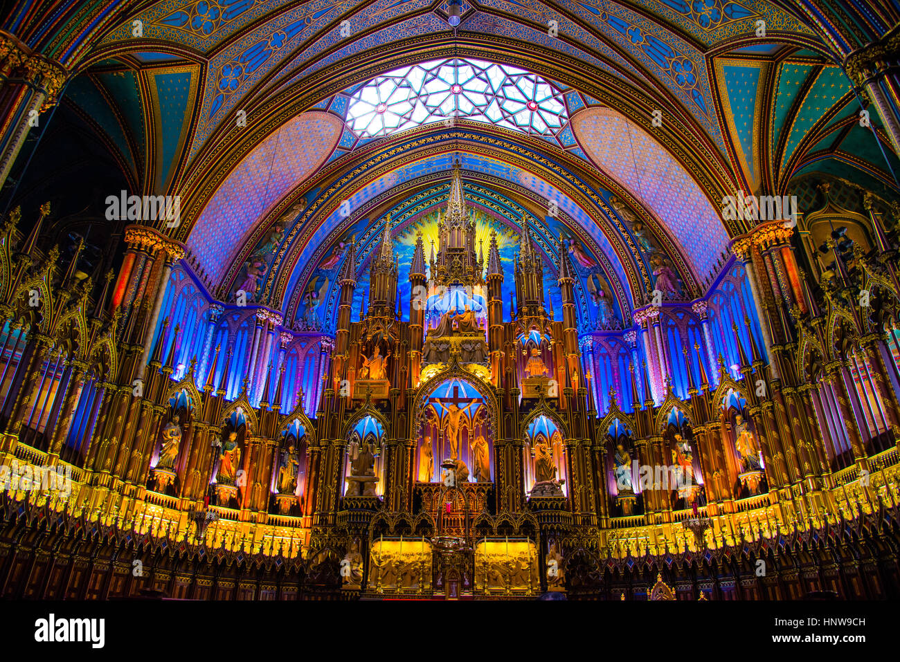 Notre Dame Basilika Montreal Kanada Stockfoto