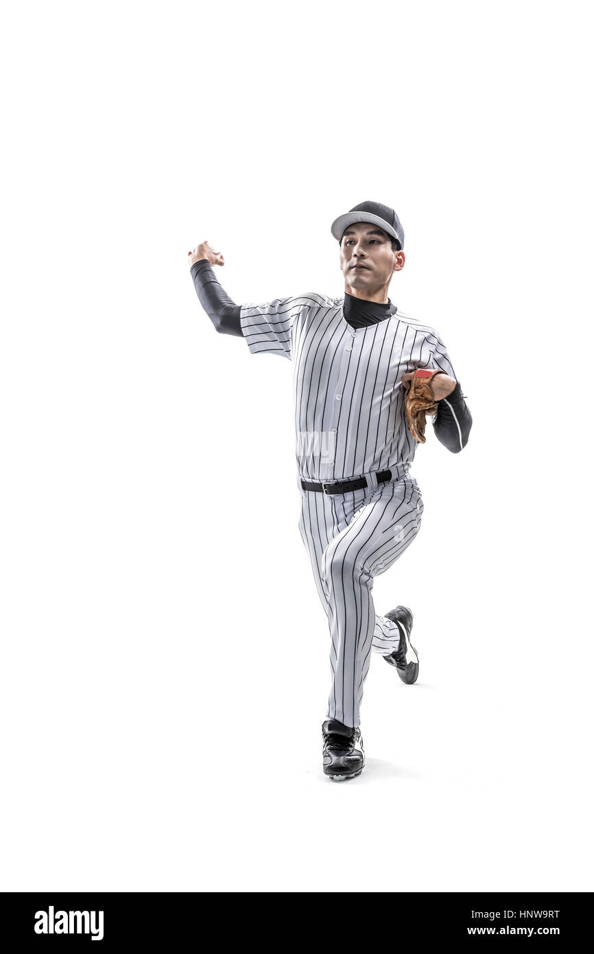 Baseball-Spieler einen Ball zu werfen Stockfoto