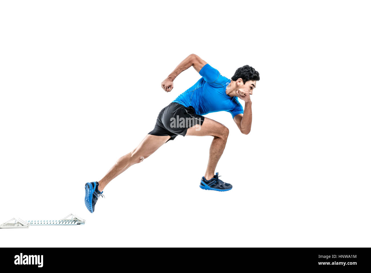 Dynamische Athlet läuft Stockfoto