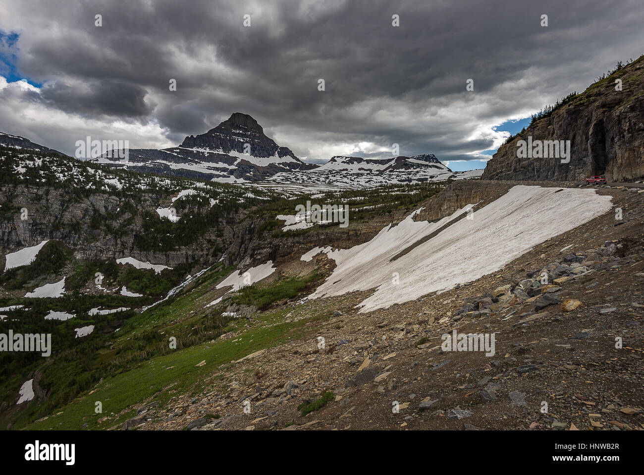 Schöne Landschaftsfotografie des Glacier National Park in Montana USA Stockfoto