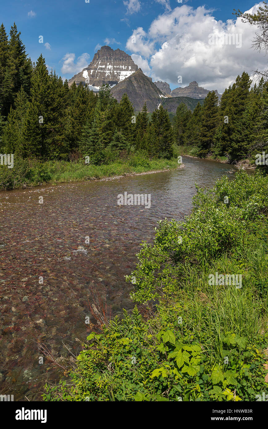 Schöne Landschaftsfotografie des Glacier National Park in Montana USA Stockfoto