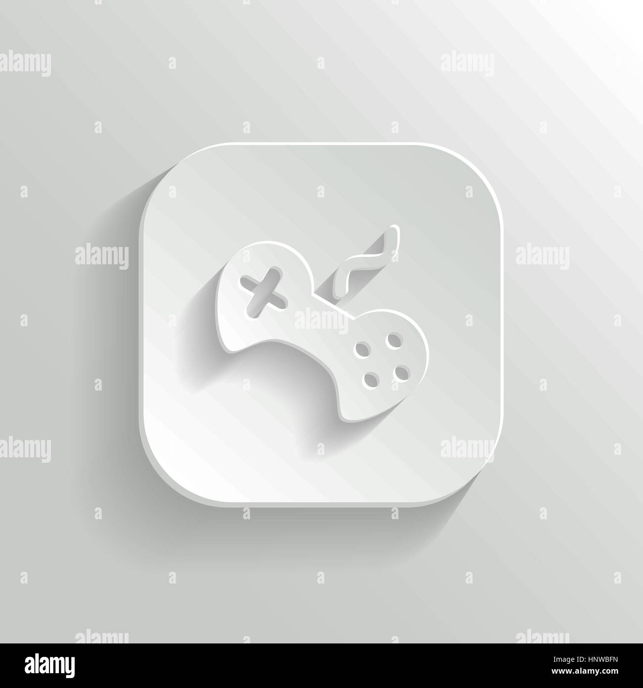 Videospiel-Ikone - Vektor-weiße app-Schaltfläche mit Schatten Stock Vektor