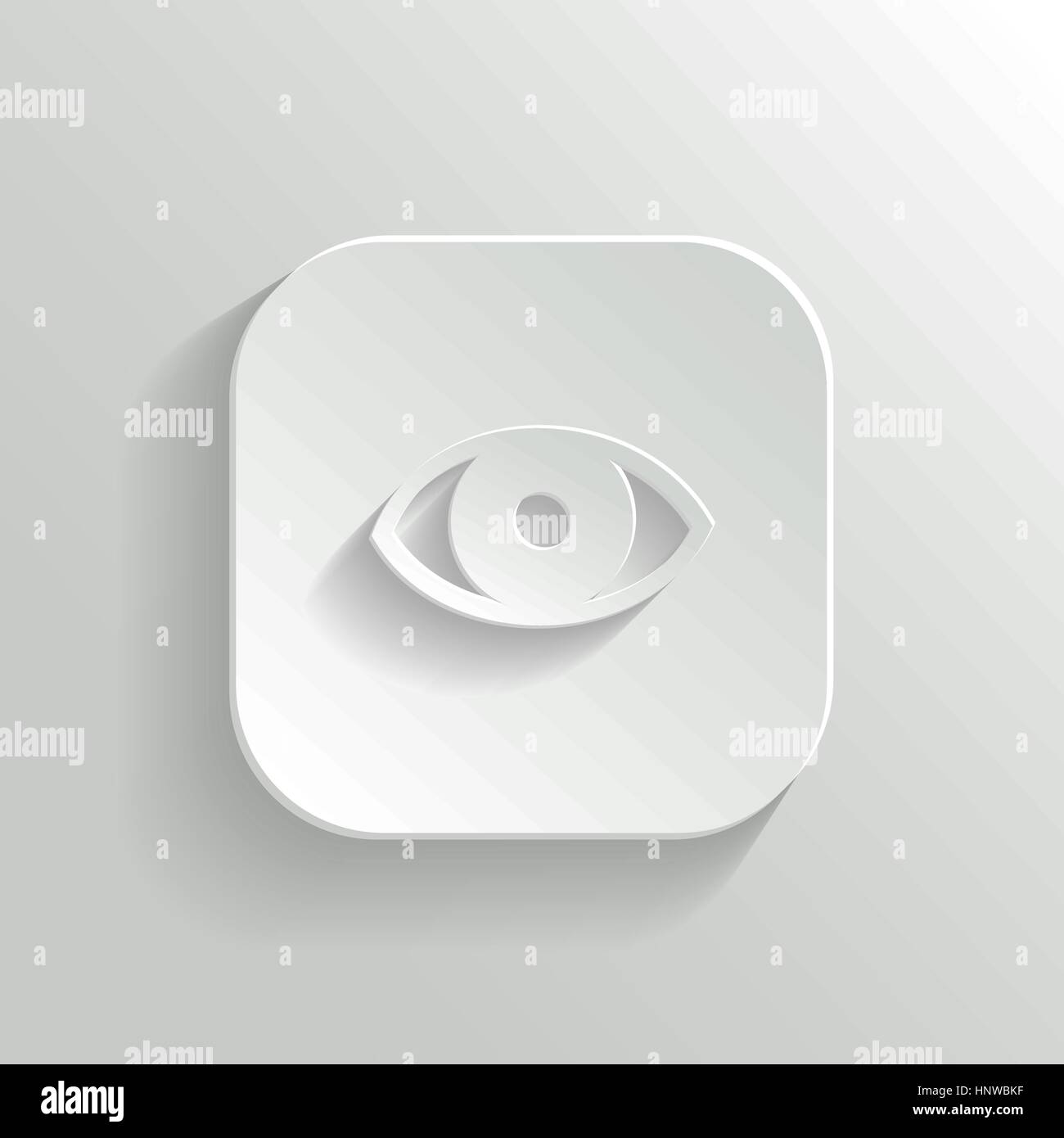 Augen-Symbol - Taste "Vektor weiße app" mit Schatten Stock Vektor
