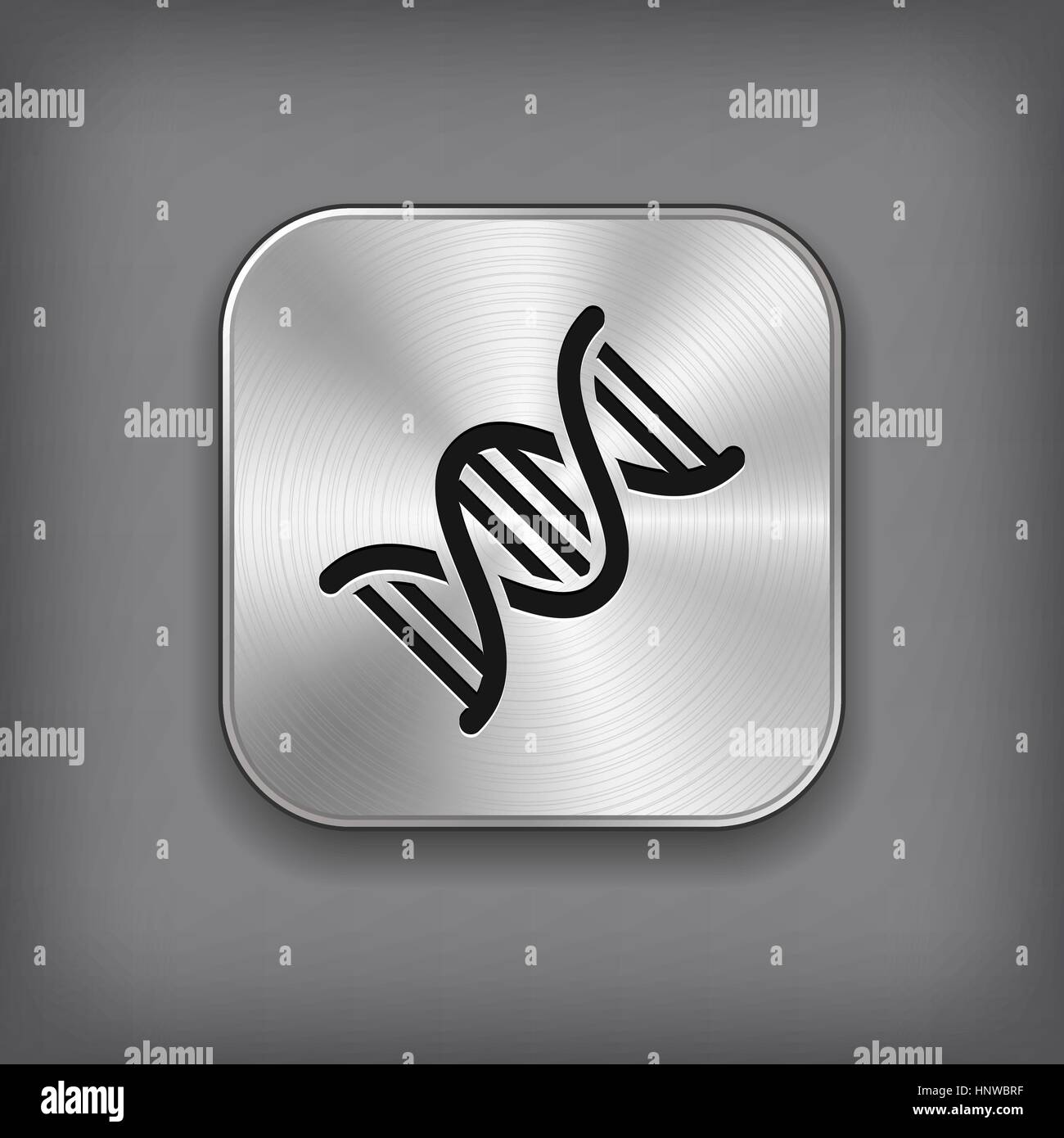 DNA-Symbol - Taste "Vektor Metall app" mit Schatten Stock Vektor