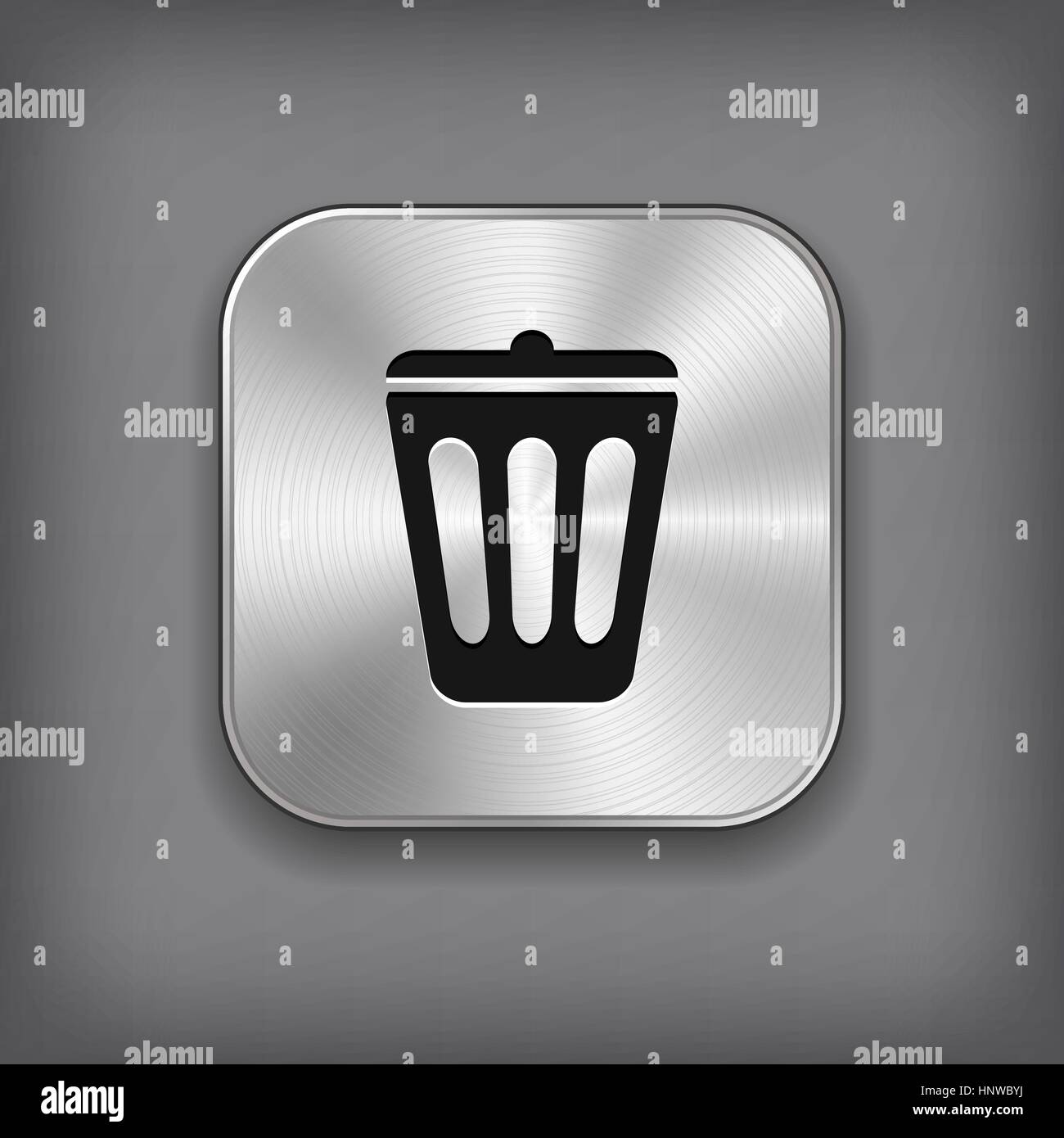 Papierkorb-Symbol - Taste "Vektor Metall app" mit Schatten Stock Vektor
