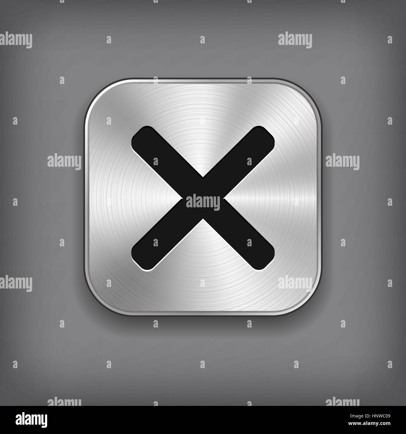 Symbol - Vektor Metall app Schaltfläche Abbrechen Stock Vektor