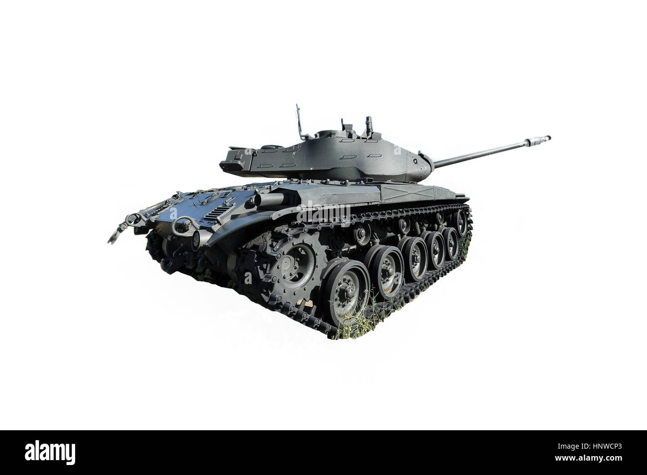 Großer Tank in weißem Hintergrund Stockfoto