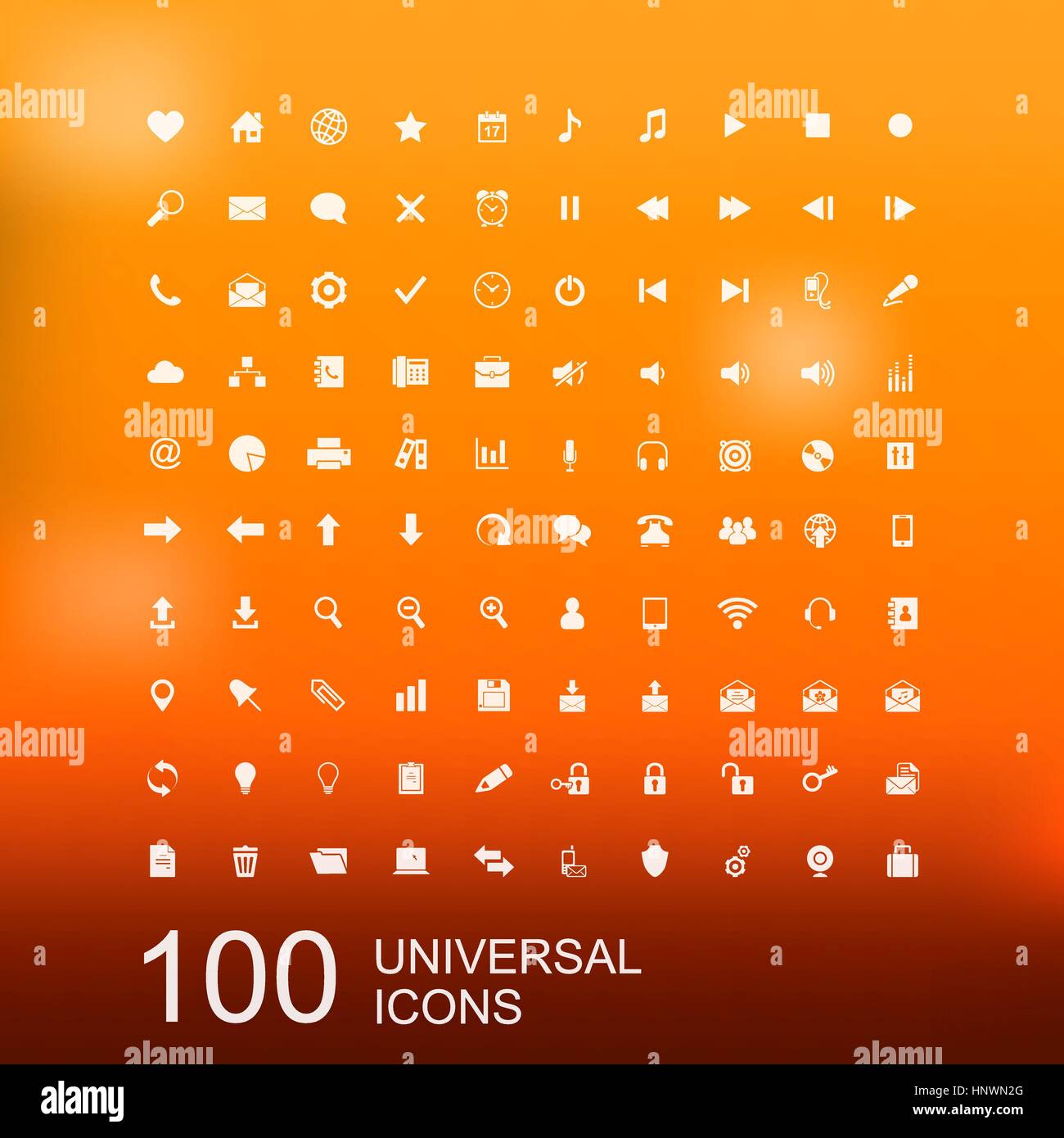 Vektor-Set von 100 universelle Symbole für Web- und User Interfacedesign Stock Vektor