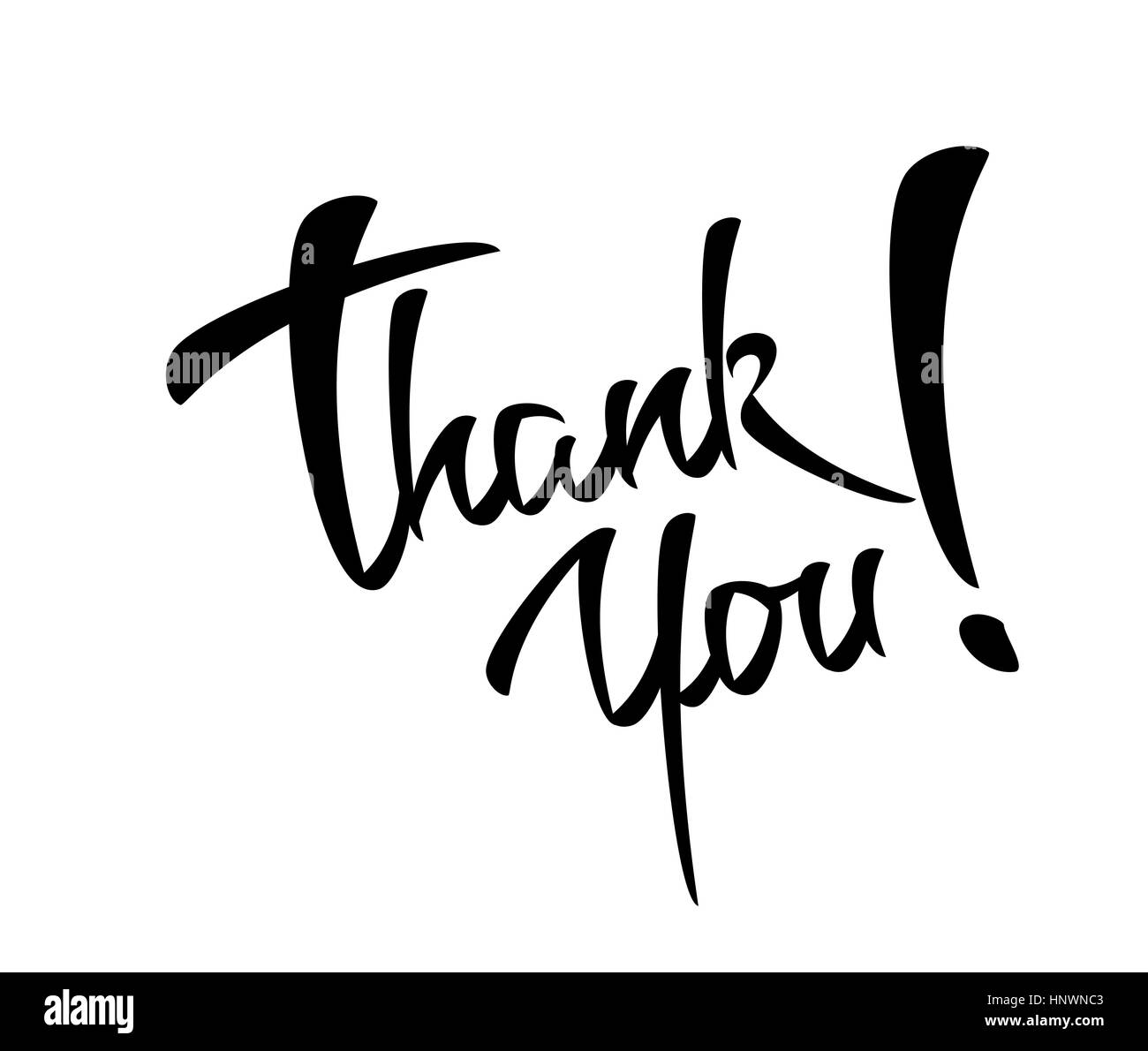 Vielen Dank Hand Schriftzug Greeting Card typografische Vector Background. Handgemachte Kalligraphie. Einfach auf jedem Hintergrund einfügen Stock Vektor