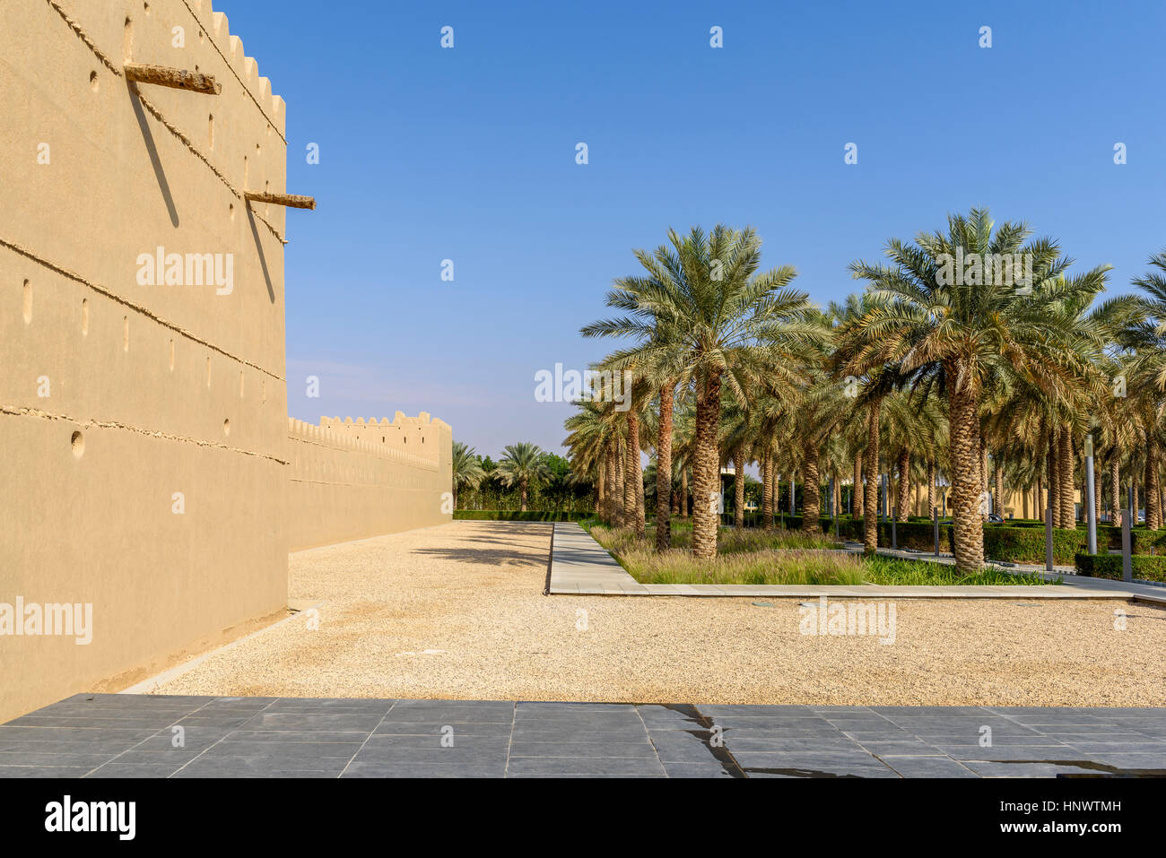 Qasr Al Amwaji, Al-Ain. Alte Festung in den Vereinigten Arabischen Emiraten, das war der Geburtsort des Herrschers Scheich Khalifa bin Zayed bin Khalifa Stockfoto