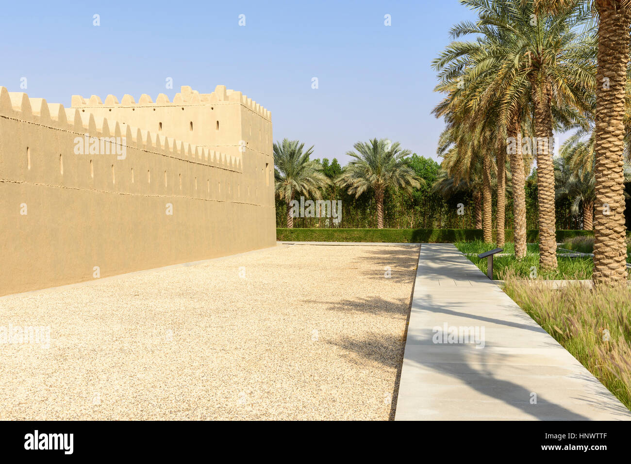 Qasr Al Amwaji, Al-Ain. Alte Festung in den Vereinigten Arabischen Emiraten, das war der Geburtsort des Herrschers Scheich Khalifa bin Zayed bin Khalifa Stockfoto