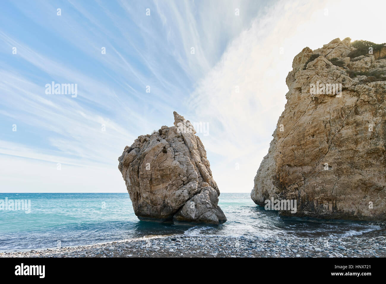 Petra Tou Romiou oder Aphrodite Felsen, Paphos, Zypern Stockfoto