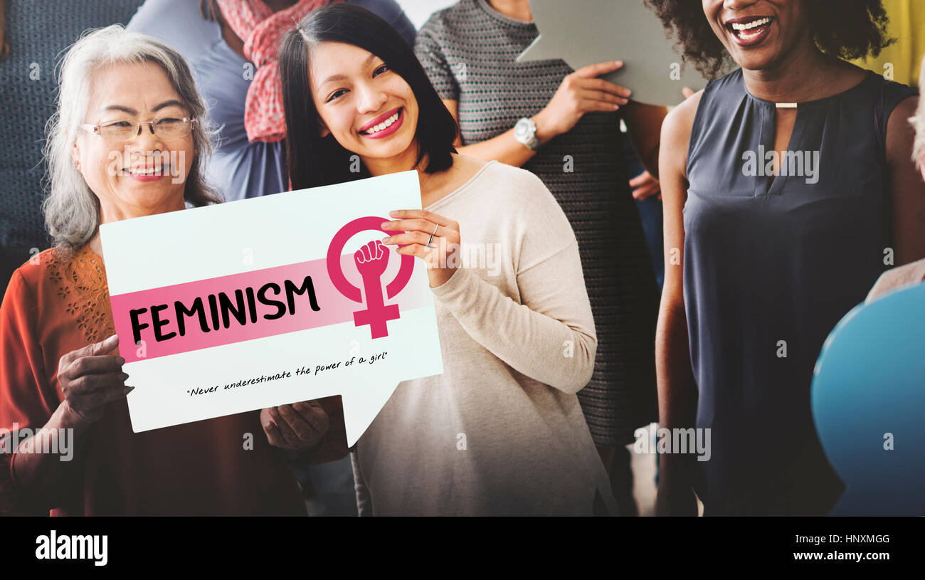 Frauen-Mädchen-Power-Feminismus-Chancengleichheit-Konzept Stockfoto