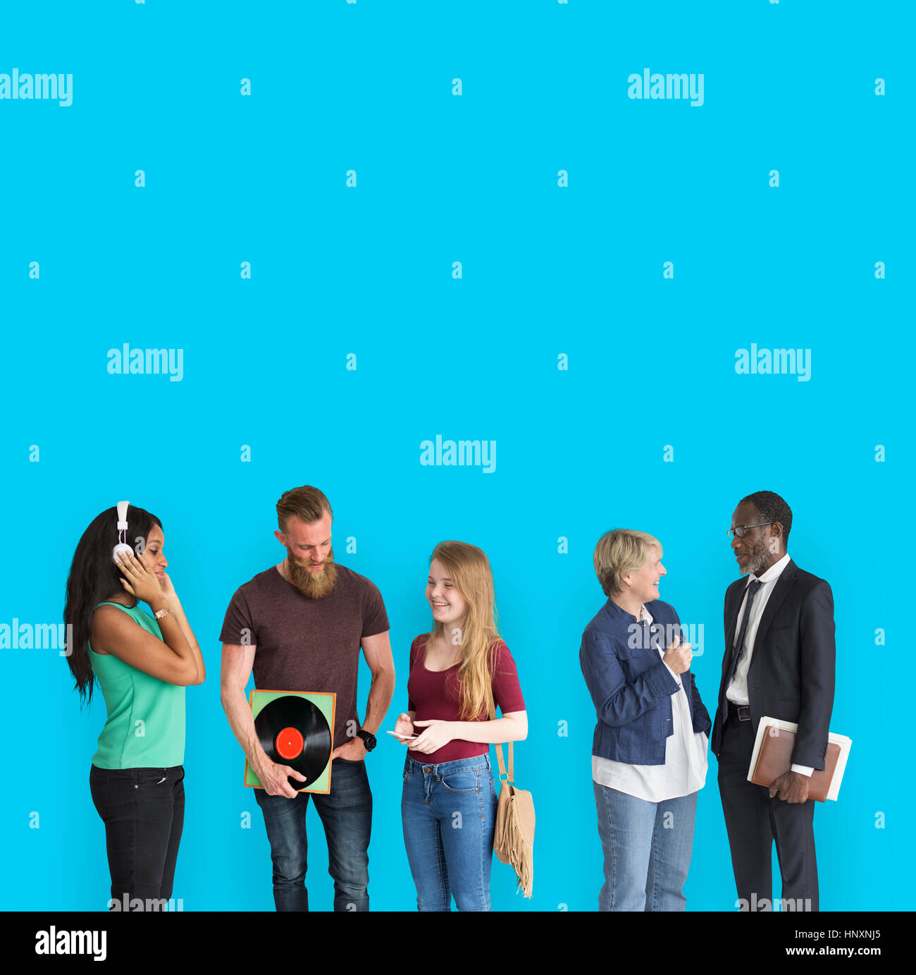 Anderen Lebensstil People Kopfhörer Vinyl-Business Stockfoto