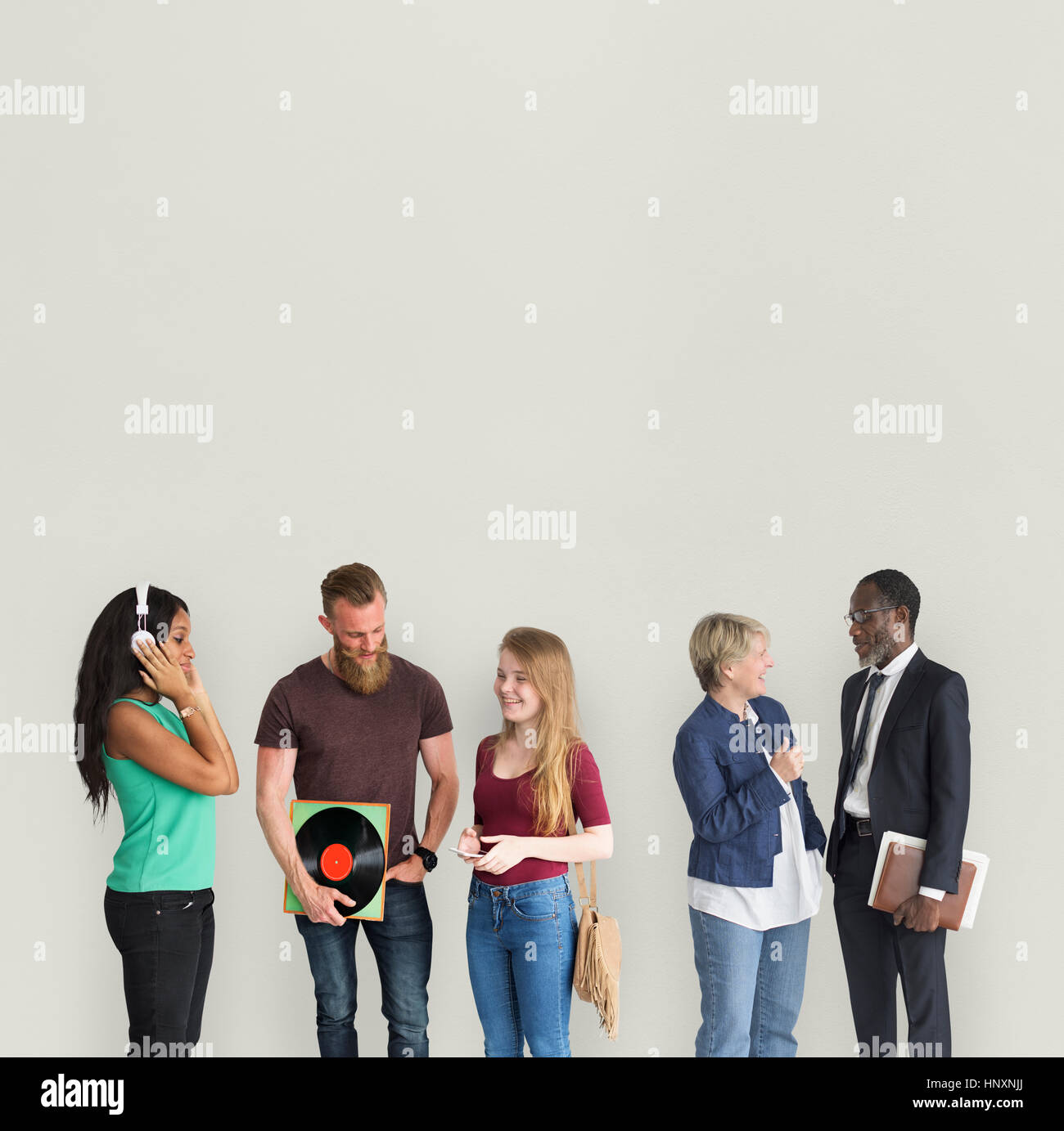 Anderen Lebensstil People Kopfhörer Vinyl-Business Stockfoto