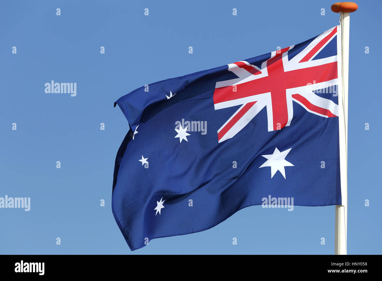 Australische Flagge im wind Stockfoto