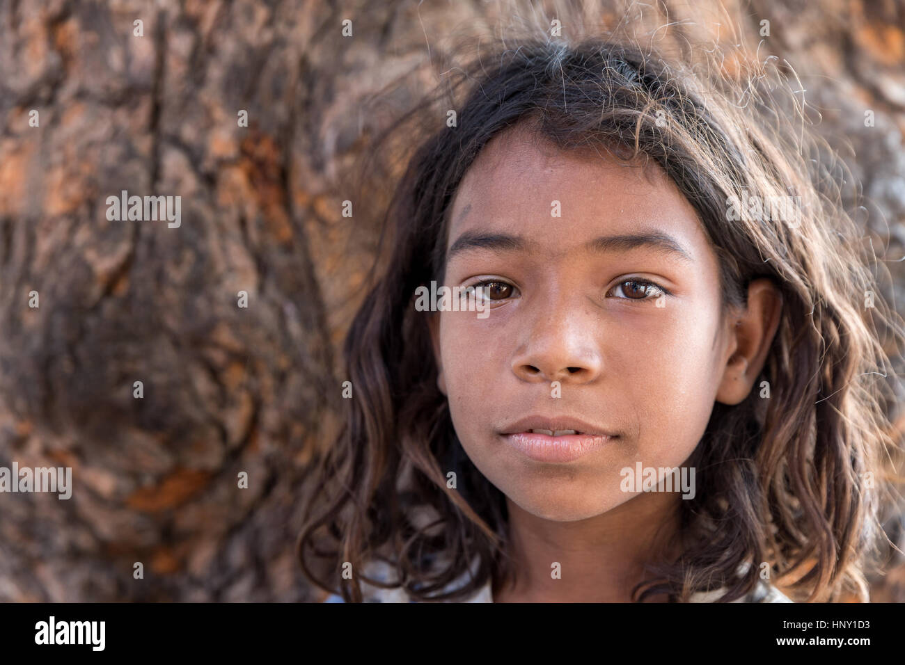 Armen Straßenkind, Jodhpur, Rajasthan, Indien Stockfoto