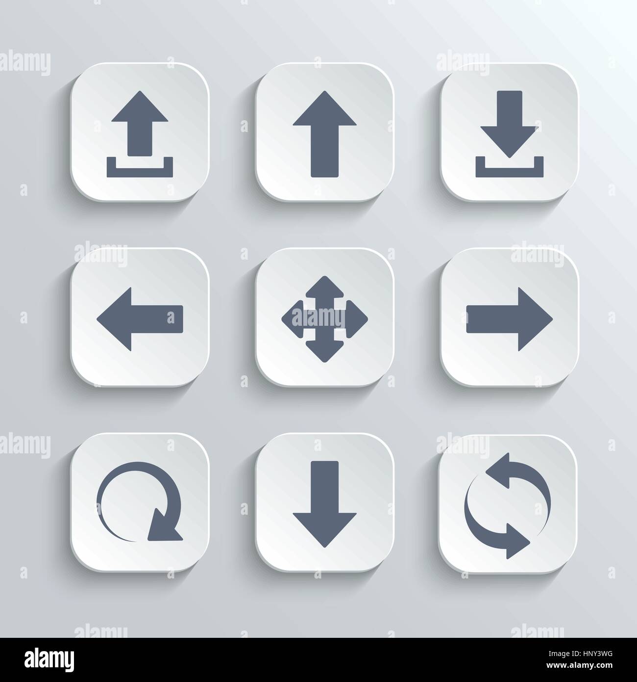 Pfeile Icons Set - Vektor-weiße app-buttons Stock Vektor