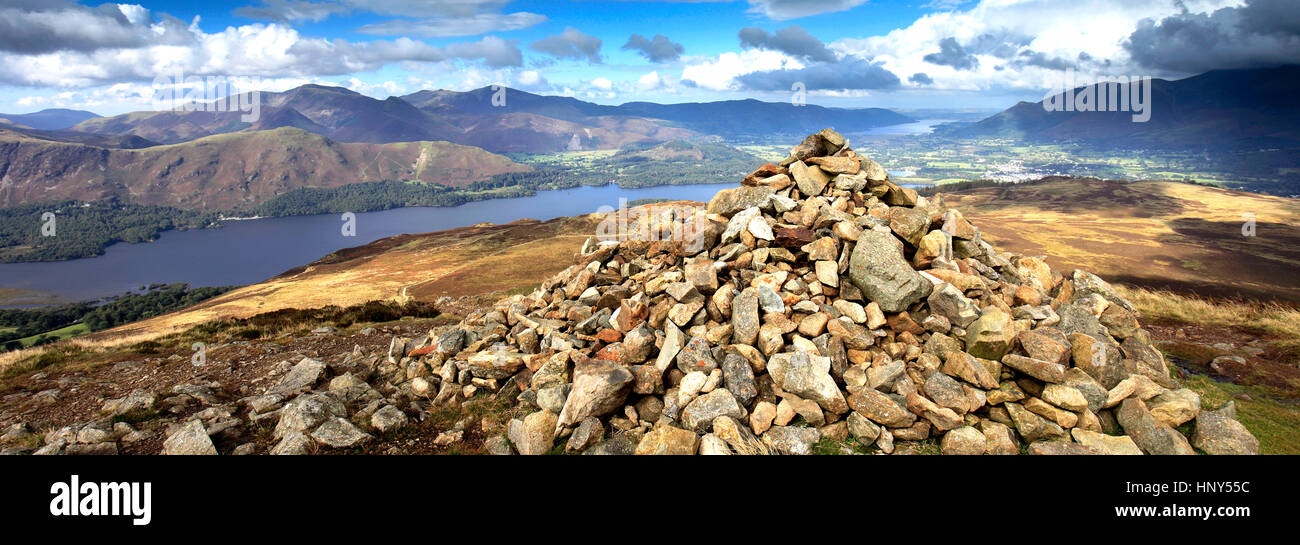 Sommer, Juli, August, Bleaberry fiel, Lake District National Park, Grafschaft Cumbria, England, UK. Bleaberry fiel ist eines der 214 Wainwright Spaziergänge fiel Stockfoto